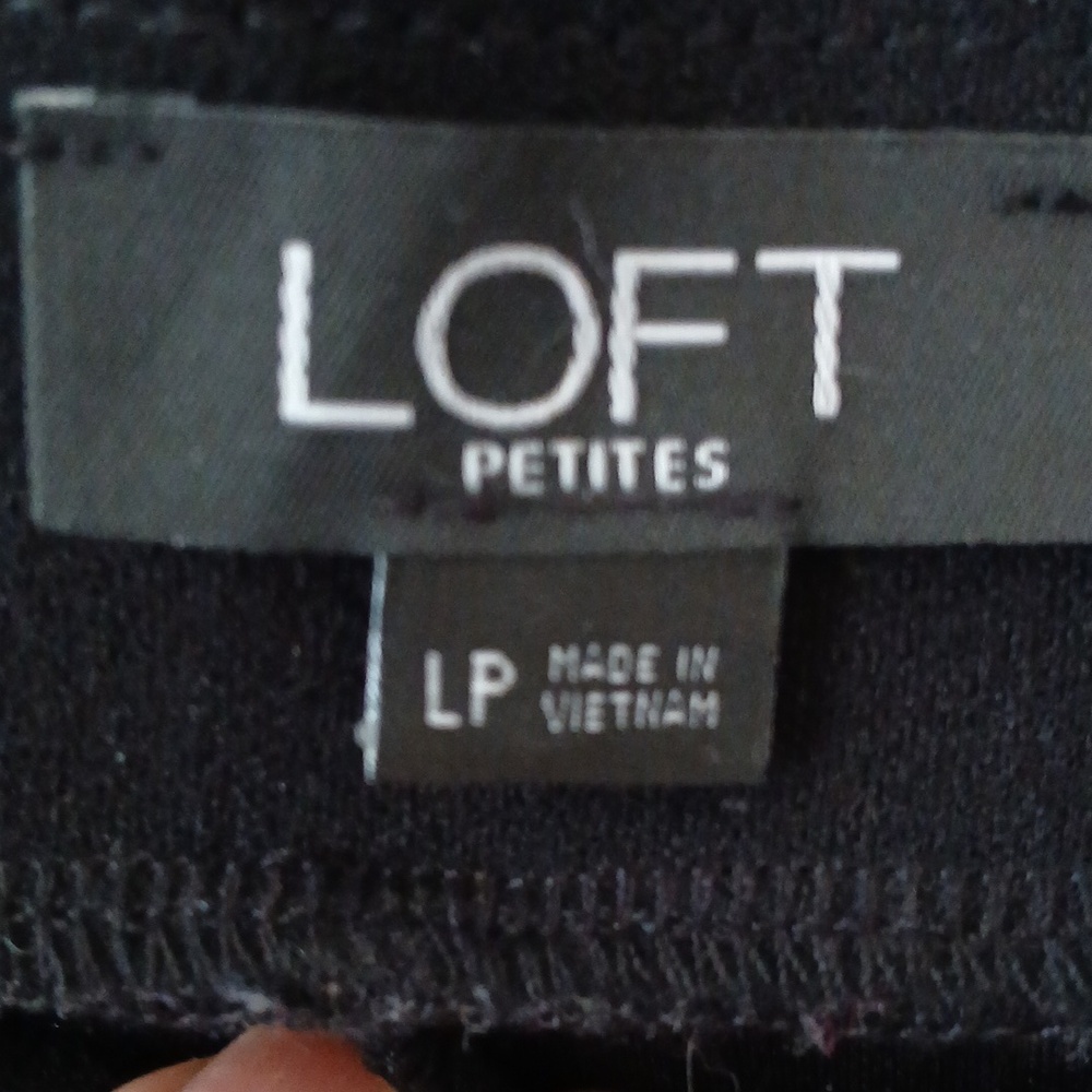 New Loft L Petites Bkack Wide Leg Pants - Picture 4 of 10